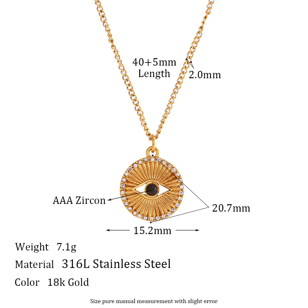 Black Eye Stainless Steel Necklace