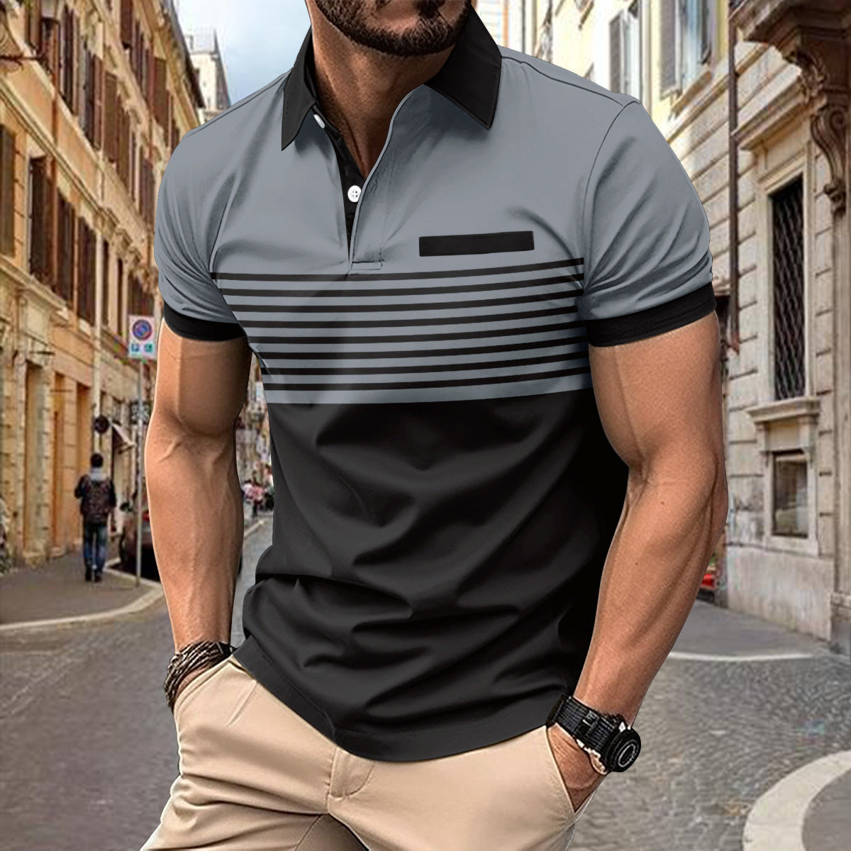 Men's Striped Casual Shirt