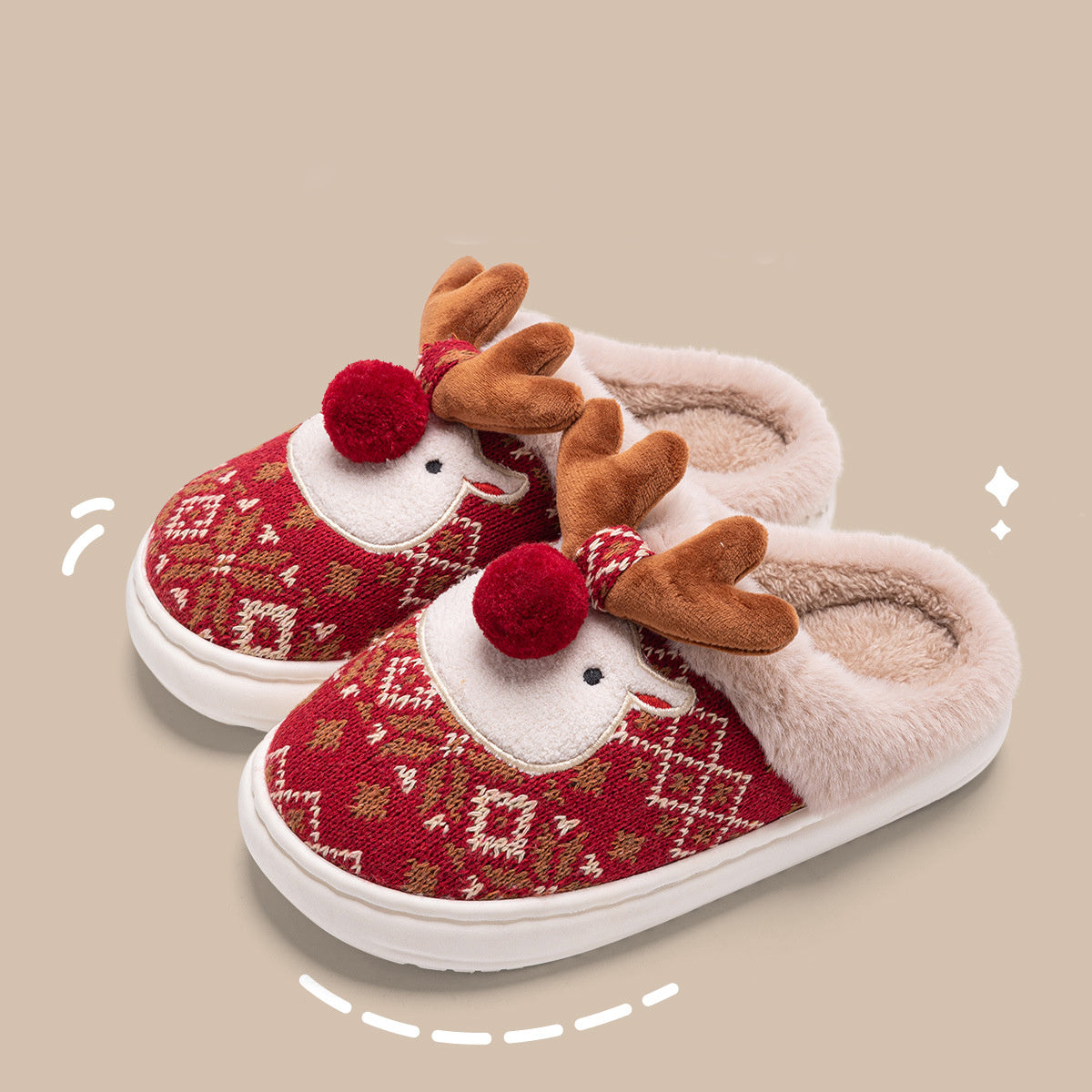 Women's Christmas Elk Slippers