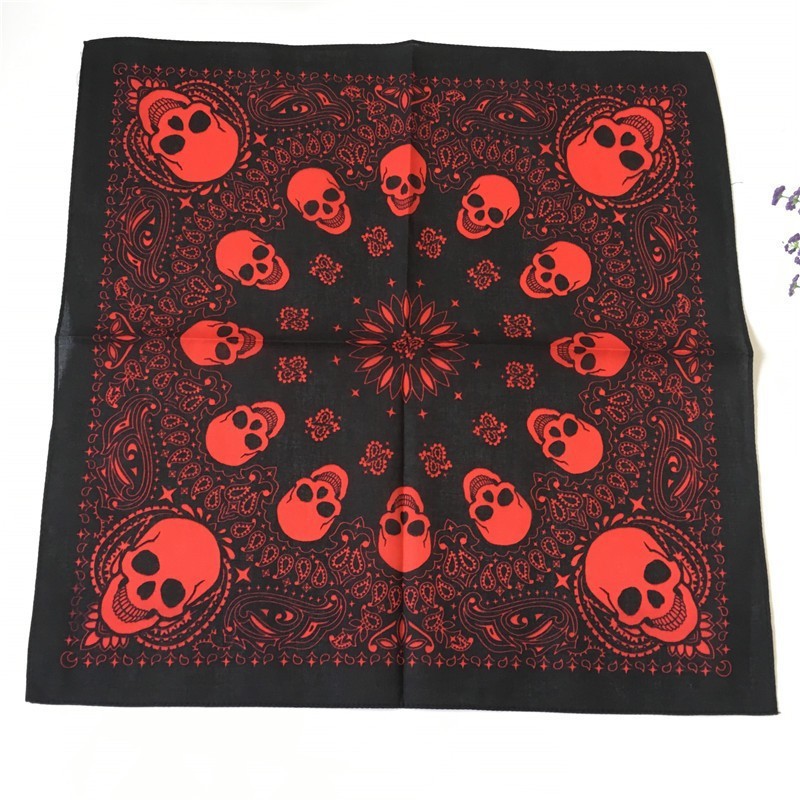 All-cotton Kerchief Skull Print Scarf