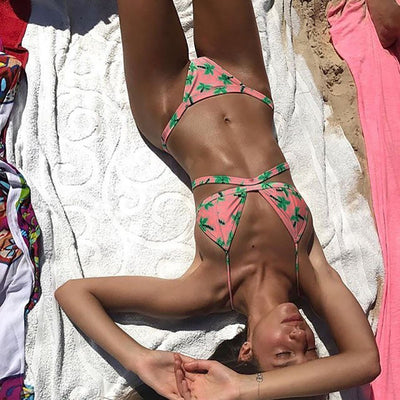 Palm Print Bikini Set
