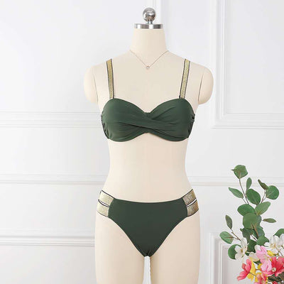Mid-Waist Bandeau Bikini