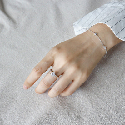 Women's Silver Zircon Ring