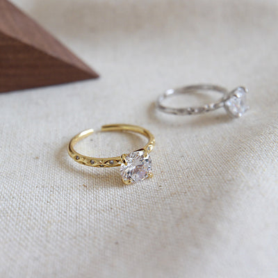 Women's Silver Zircon Ring