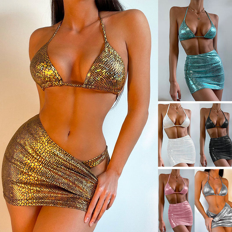 Snake Print Bikini Set