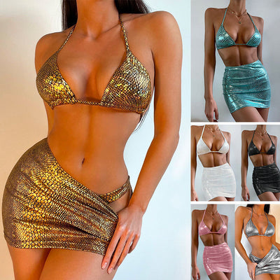 Snake Print Bikini Set