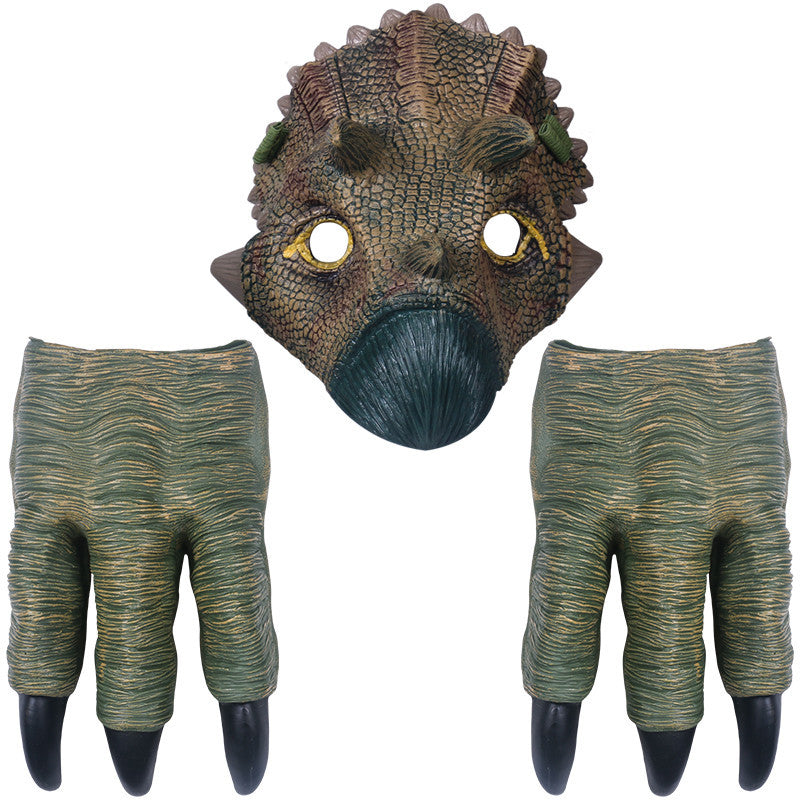 Dinosaur Mask Headgear Claw Gloves Toy Game Props