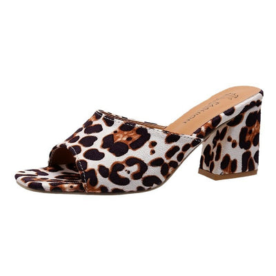 Leopard Summer Heeled Sandals