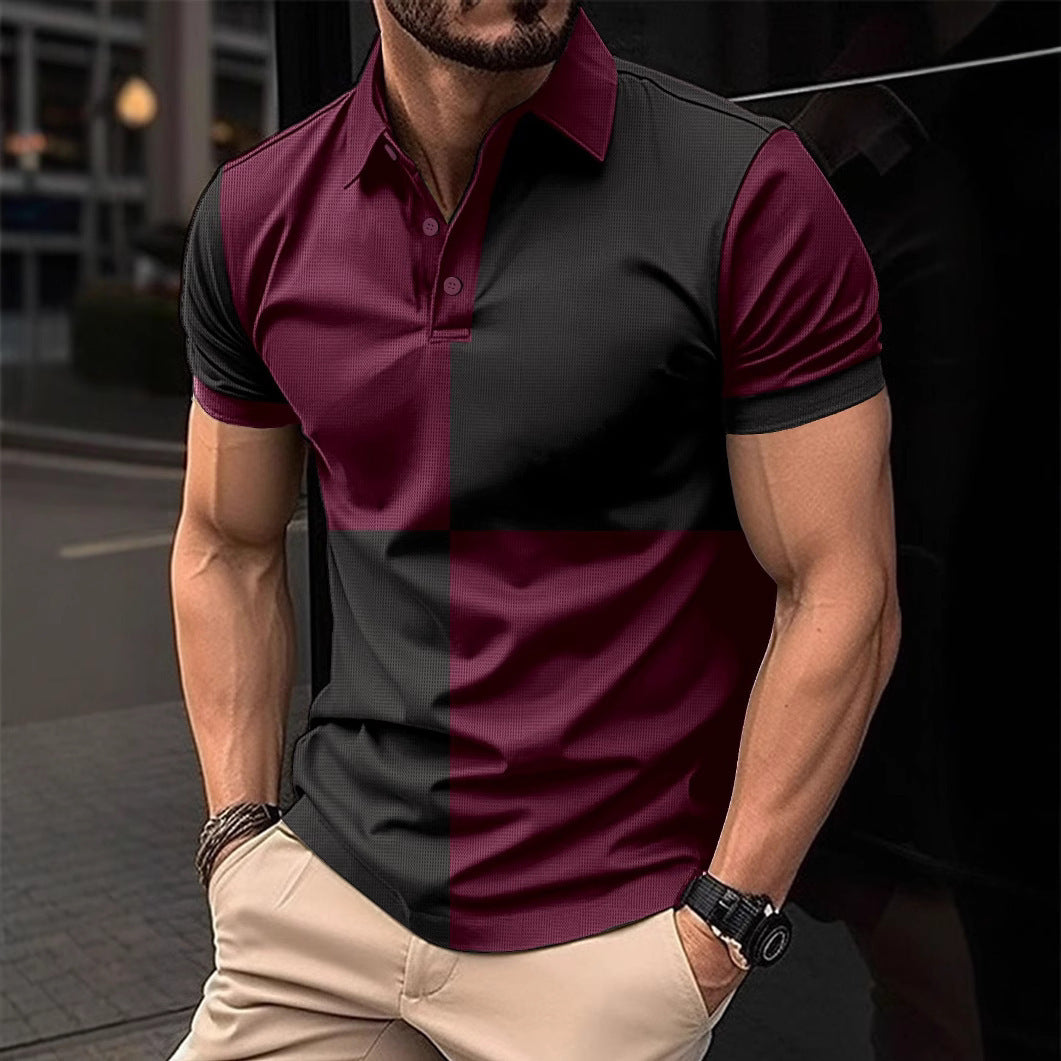 Men's Color Block Polo Shirt