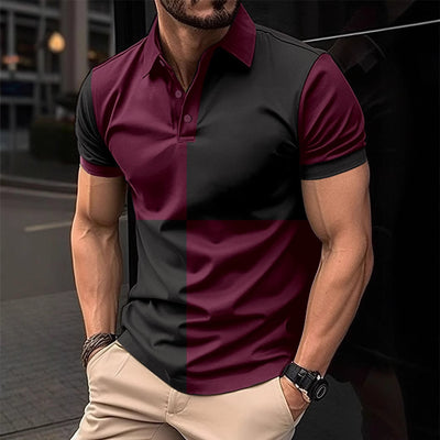 Men's Color Block Polo Shirt
