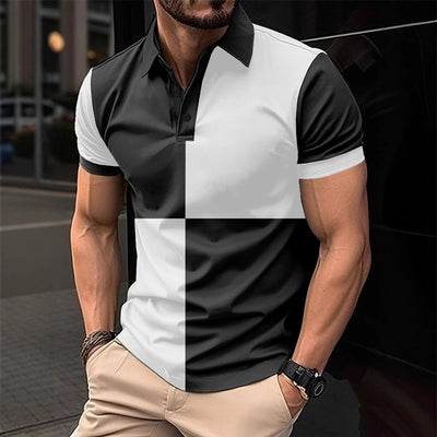 Men's Color Block Polo Shirt