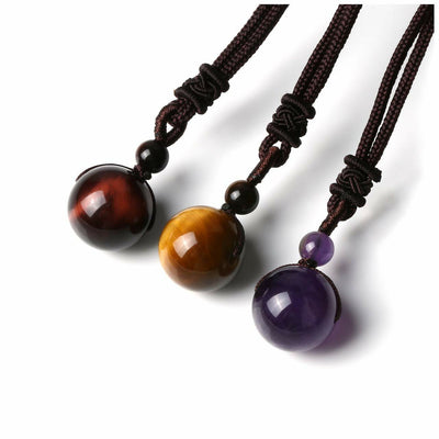 Natural Obsidian Amethyst Necklace