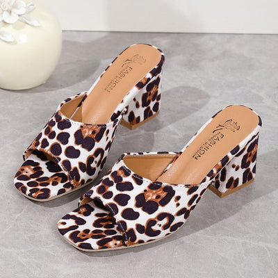 Leopard Summer Heeled Sandals