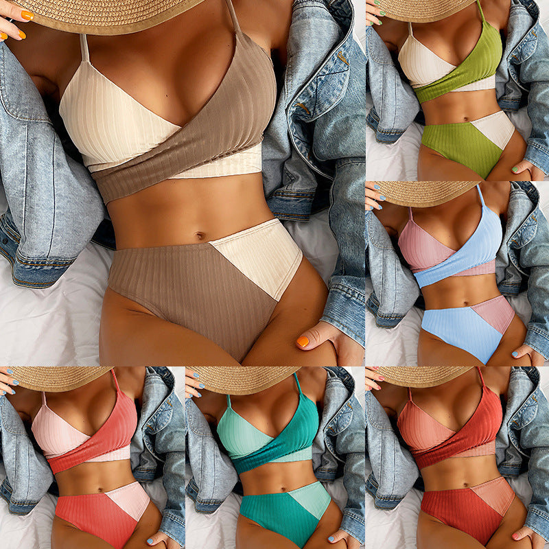 Patchwork Ribbed Bikini