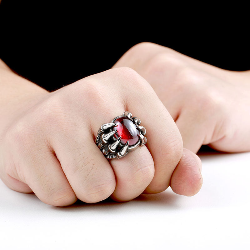 Men's Vintage Titanium Zircon Ring