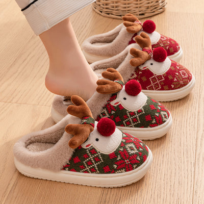 Women's Christmas Elk Slippers