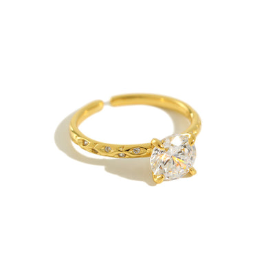 Women's Silver Zircon Ring