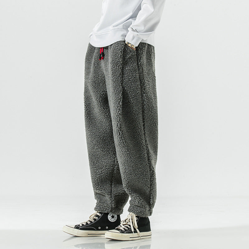 Lamb Wool Warm Trousers Japanese Men's Cotton Pants Plus Size Harem Pants