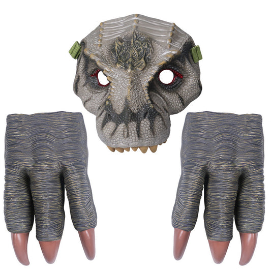 Dinosaur Mask Headgear Claw Gloves Toy Game Props