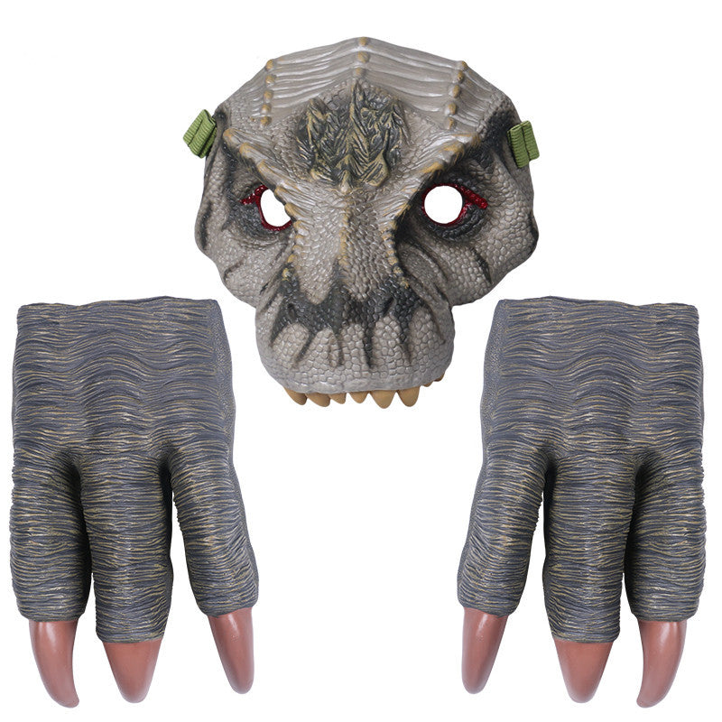Dinosaur Mask Headgear Claw Gloves Toy Game Props