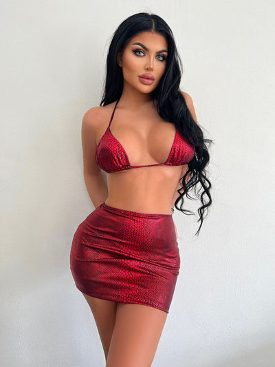 Snake Print Bikini Set