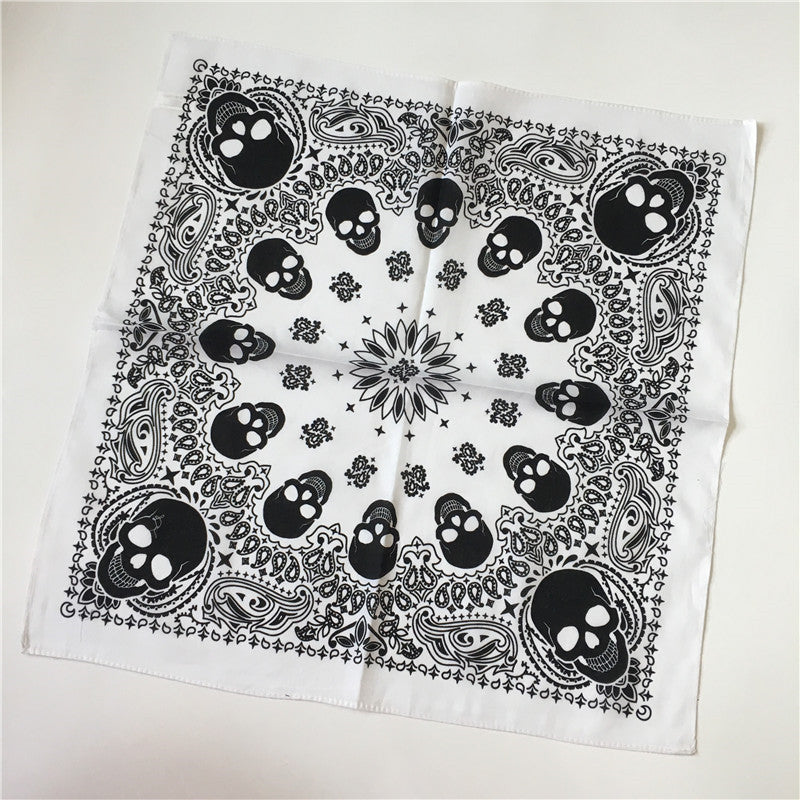 All-cotton Kerchief Skull Print Scarf