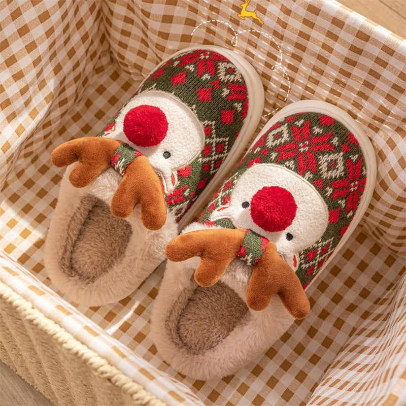 Women's Christmas Elk Slippers