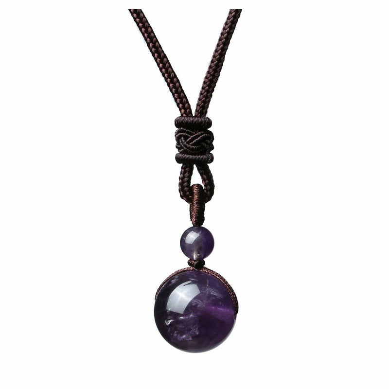 Natural Obsidian Amethyst Necklace