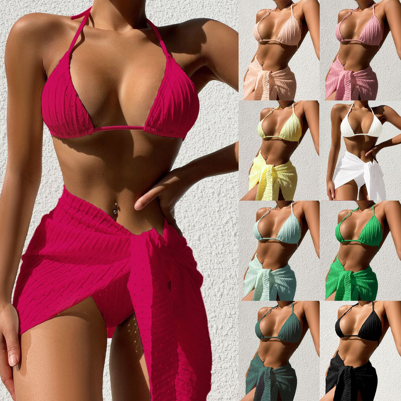 Mesh Skirt Bikini Set