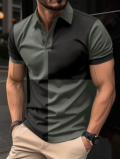 Men's Color Block Polo Shirt