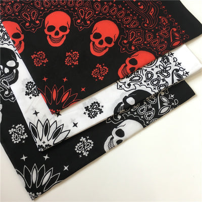 All-cotton Kerchief Skull Print Scarf