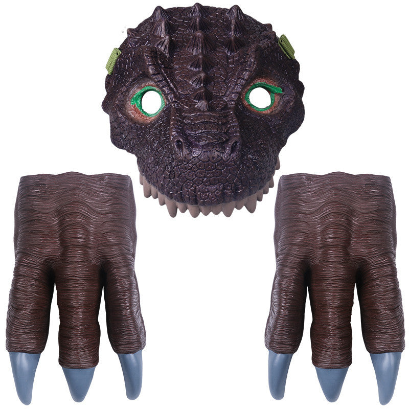 Dinosaur Mask Headgear Claw Gloves Toy Game Props