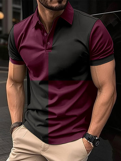 Men's Color Block Polo Shirt