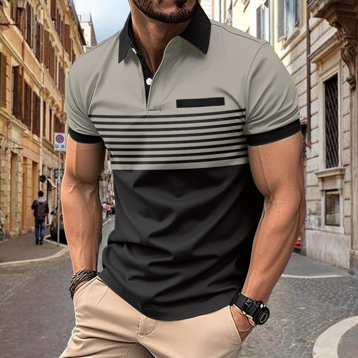 Men's Striped Casual Shirt