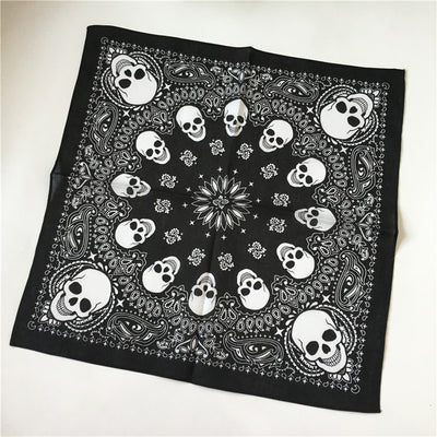 All-cotton Kerchief Skull Print Scarf