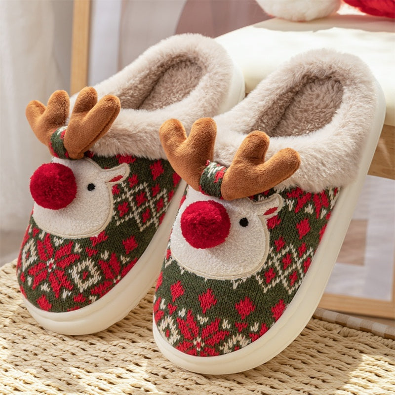 Women's Christmas Elk Slippers