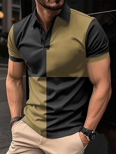 Men's Color Block Polo Shirt