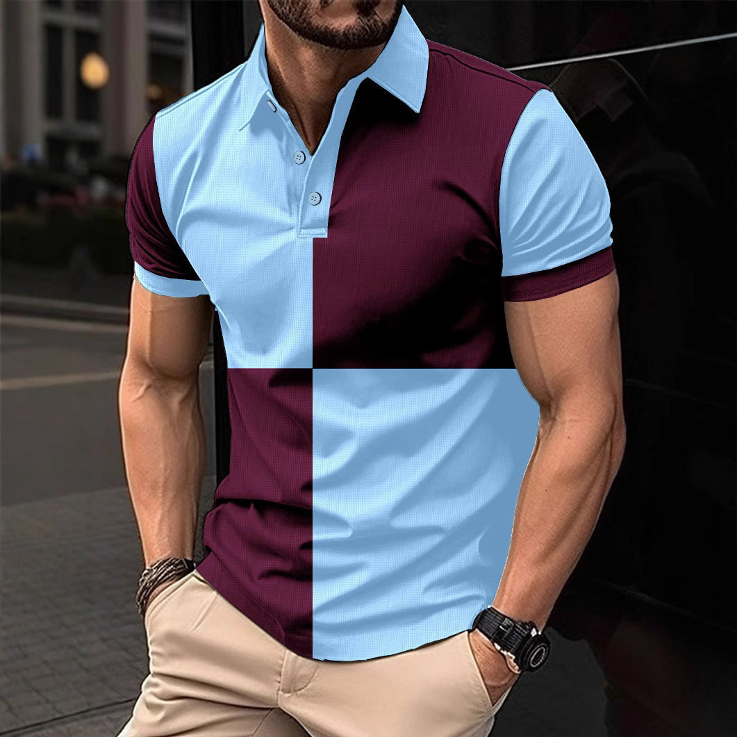 Men's Color Block Polo Shirt