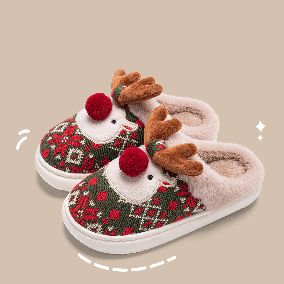 Women's Christmas Elk Slippers