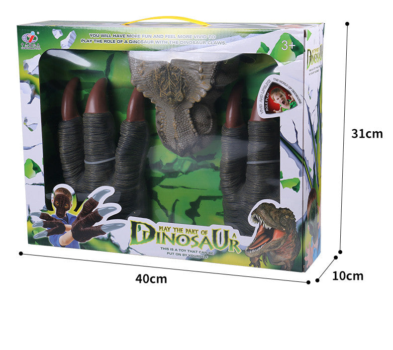 Dinosaur Mask Headgear Claw Gloves Toy Game Props
