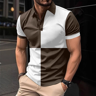 Men's Color Block Polo Shirt